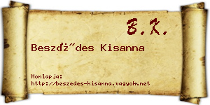 Beszédes Kisanna névjegykártya